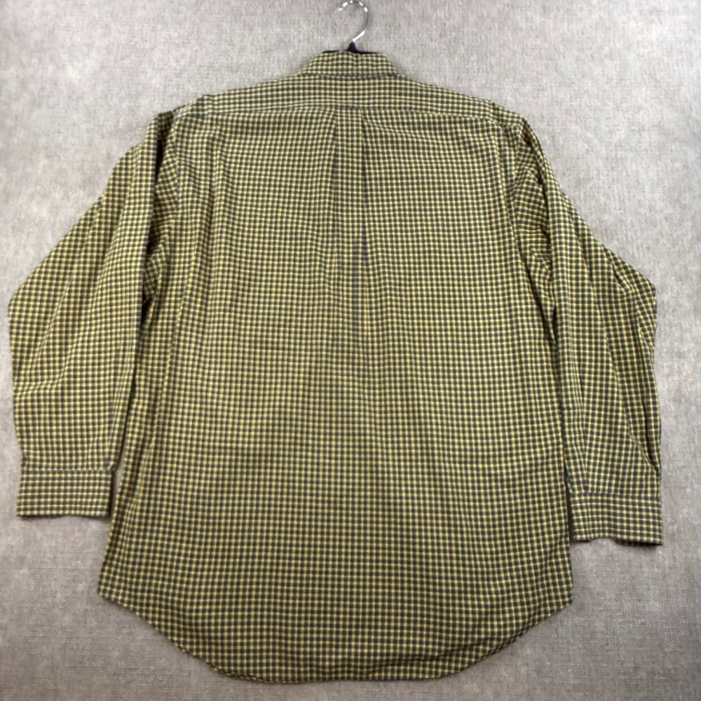 Polo Ralph Lauren Mens Plaid Button Down Shirt Yellow Navy Blue Cotton Size M - Picture 8 of 9